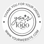 カスタムBusiness Logo Thank You ラウンドシール (正面)