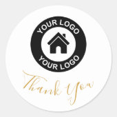 カスタムBusiness Logo Thank You ラウンドシール (正面)