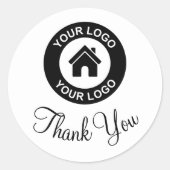 カスタムBusiness Logo Thank You ラウンドシール (正面)