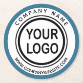 カスタムBusiness Promo Logoブランド ラウンドペーパーコースター (正面)