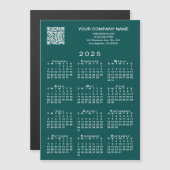 カスタムBusiness QRコード2025カレンダーティール(緑がかった色)マグネット (正面/裏面)