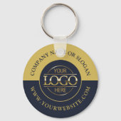 カスタムBusiness Round LogoプロモーションNavy Blue キーホルダー (裏面)