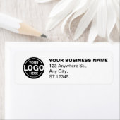 カスタムBusiness Round Logoホワイト会社住所 ラベル (インサイチュ)