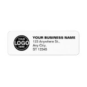 カスタムBusiness Round Logoホワイト会社住所 ラベル (正面)