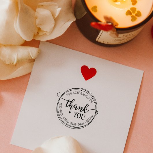 カスタムBusiness Script Thank You ラバースタンプ