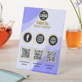 カスタムBusiness Social Media QRコード記号 – 赤 台座サイン (インサイチュ)