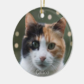カスタムCalico Cat写真パーソナライズされた セラミックオーナメント (左)
