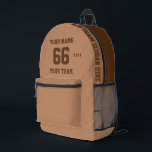 カスタムCamel Name, Number, Team Sport プリントバックパック<br><div class="desc">名前、番号、カスタムチーム名、スローガンと年を使用して独自のスタイルラクダを作成スポーツサッカーの印刷バックパック。このクラシックシンプルをパーソナライズするBackpackテンプレートをカスタム印刷したメッセージ、名前、チーム名、年。スポーツの記念品として簡単にクールカスタマイズする。コーチ、ユニーク男の子の誕生日、サッカー選手、チームメイトや友達のためのギフトを作成する。</div>