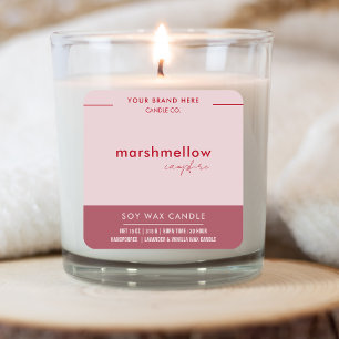 カスタムCandle Pink Labelシール スクエアシール