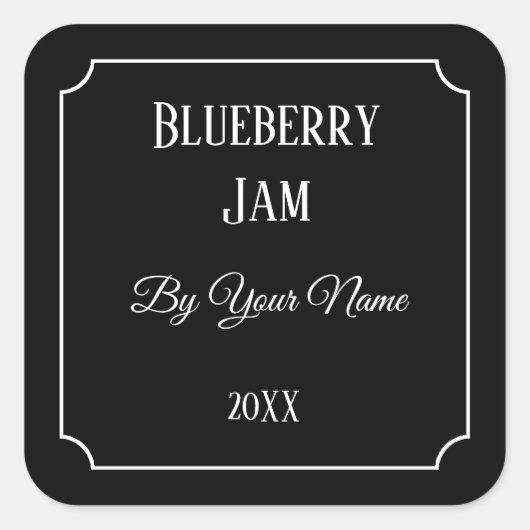 カスタムCanningラベルブラック スクエアシール (正面)