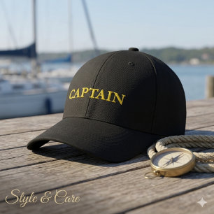 カスタムCAPTAIN刺繍ベースボールキャップ 刺繍入りキャップ
