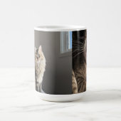 カスタムCatパーソナライズされたフォトコラージュ背の高いコーヒー モーフィングマグカップ (中央)
