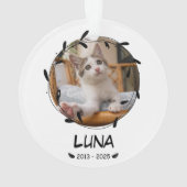カスタムCat Memorial Keepsake – 写真、名前、日付 オーナメント (裏面)