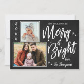 カスタムChalkboardメリーとBRIGHT数々の Photo シーズンカード (正面)