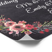 カスタムChalkboardルック結婚ーへようこそ ポスター (角)