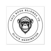 カスタムChimpanzeeこの本はKidの名前だ セルフインキングスタンプ (デザイン)