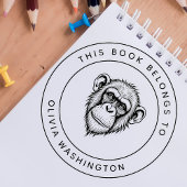 カスタムChimpanzeeこの本はKidの名前だ セルフインキングスタンプ