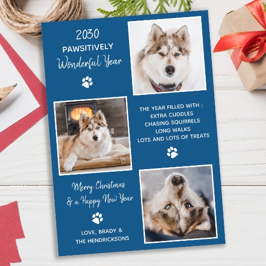 カスタムChristmasのレビューでDog Pet Photo Year シーズンカード