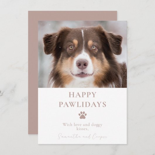 カスタムChristmasの犬 シーズンカード (正面/裏面)