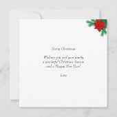 カスタムChristmas Photo, Pineリース&Poinsettias (裏面)