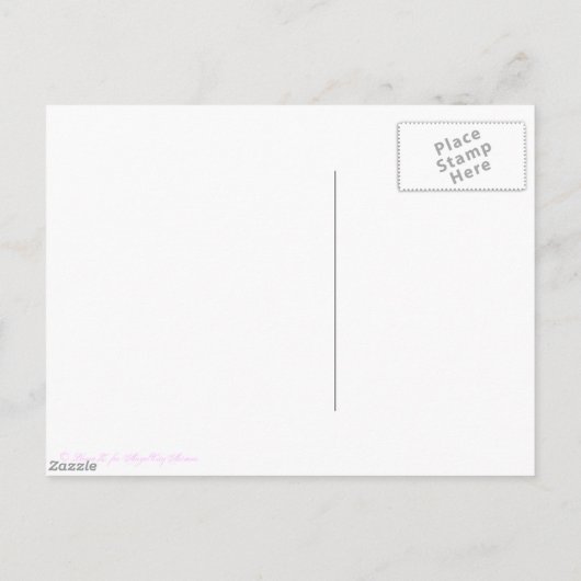 カスタムCinderla Slipperの日付をピンクに保存 案内ポストカード (裏面)