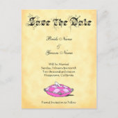 カスタムCinderla Slipperの日付をピンクに保存 案内ポストカード (正面)