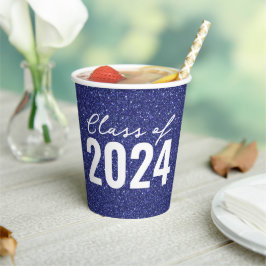 カスタムClass Year Navy Blueグリッター 紙コップ