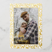 カスタムClassy Damaskパターン金ゴールド 箔シーズンカード (正面)