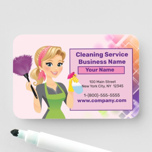 カスタムCleaning Service Dry Erase Nameタグ 名札 (インサイチュ)