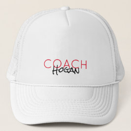 カスタムCOACH NAME 赤黒スポーツチーム キャップ