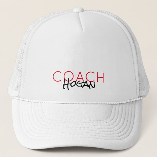 カスタムCOACH NAME 赤黒スポーツチーム キャップ (正面)