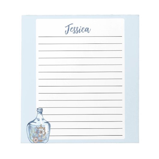 カスタムCoastalメモ帳 – パーソナライズされた ノートパッド (正面)