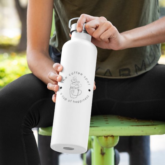 カスタムCoffee Shopロゴのミニマルモダンリスト ウォーターボトル