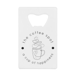 カスタムCoffee Shopロゴのミニマルモダンリスト クレジットカード栓抜き