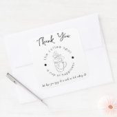 カスタムCoffee Shopロゴのミニマルモダンリスト スクエアシール (封筒)