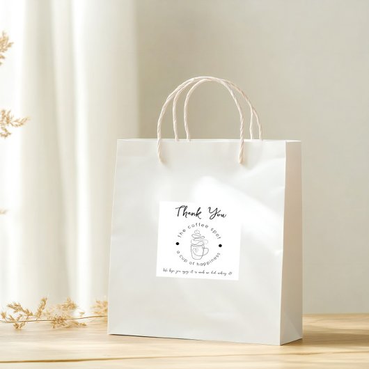 カスタムCoffee Shopロゴのミニマルモダンリスト スクエアシール