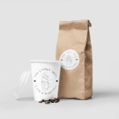 カスタムCoffee Shopロゴのミニマルモダンリスト ラウンドシール