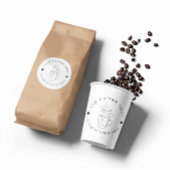 カスタムCoffee Shopロゴのミニマルモダンリスト ラウンドシール