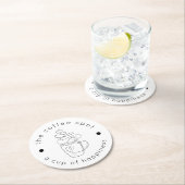 カスタムCoffee Shopロゴのミニマルモダンリスト ラウンドペーパーコースター (インサイチュ)