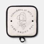 カスタムCoffee Shopロゴのミニマルモダンリスト 鍋敷き (正面)