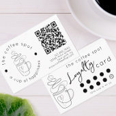 カスタムCoffee Shopロゴを追加するモダンロイヤリティ 名刺