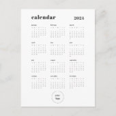 カスタムColor Business QRコードロゴ2024カレンダー ポストカード (正面)