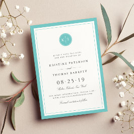 カスタムColor Monogram日付カードの保存 セーブザデート