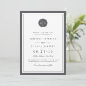 カスタムColor Monogram日付カードの保存 セーブザデート (スタンド正面)