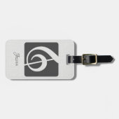 カスタムColor Music Symbol - Trebleクレフ、 音符記号 ラゲッジタグ (正面横)