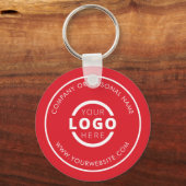 カスタムColor Promotion Business Logoブランドレッド キーホルダー (正面)