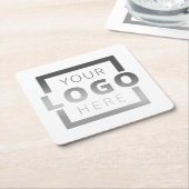 カスタムColor Promotion Business Logoブランド スクエアペーパーコースター (アングル)