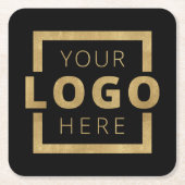 カスタムColor Promotion Business Logoブランド スクエアペーパーコースター (正面)