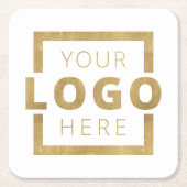 カスタムColor Promotion Business Logoブランド スクエアペーパーコースター (正面)