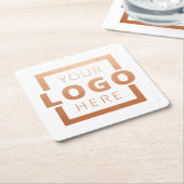 カスタムColor Promotion Business Logoブランド スクエアペーパーコースター (アングル)